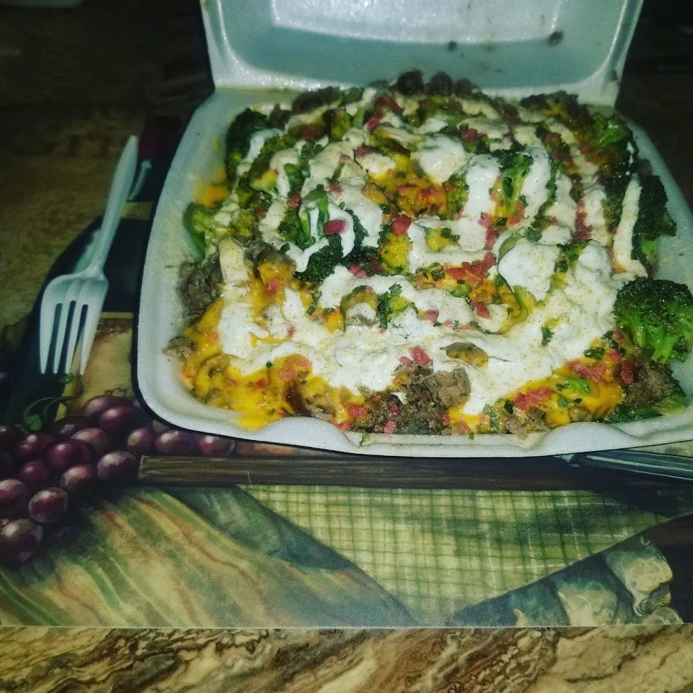 Loaded Potato with Gyro Ground Beef Steak